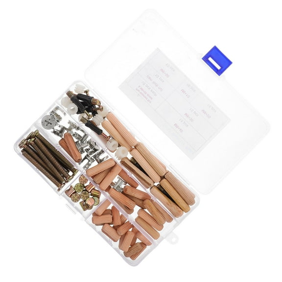 HEMOTON Bunk Bed Hardware Replacement Kit with 95 Pieces Including Screws Bolts and Plastic Connectors for Home Assembly