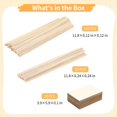 thumbnail image 4 of 160PCS Wood Stick and Sheet Set, Wooden Dowel Rods, 1/8" & 1/4" Square Wood Sticks for Crafts, Unfinished Paulownia Wood Sheets, Precut Thin Wood Strips for DIY Projects, Models, Woodworking, 4 of 5