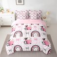 thumbnail image 2 of Homewish Cartoon Animal Cow 7-Piece Bedding Comforter Set For Kids Boys Girls,Kawaii Bow Rainbow King Bedding Sets,Polka Dots Ultra Soft Bed Sheets,Microfiber Bedroom Decor,Reversible, 2 of 8