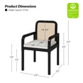 thumbnail image 4 of Tina's Home Rattan Black Dining Chairs Set of 4 Wooden Armchairs Removable Cushion Home Kitchen Restaurant, 4 of 9