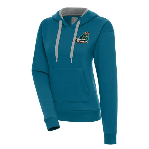 Women's Antigua Teal Coastal Carolina Chanticleers Victory Pullover Hoodie