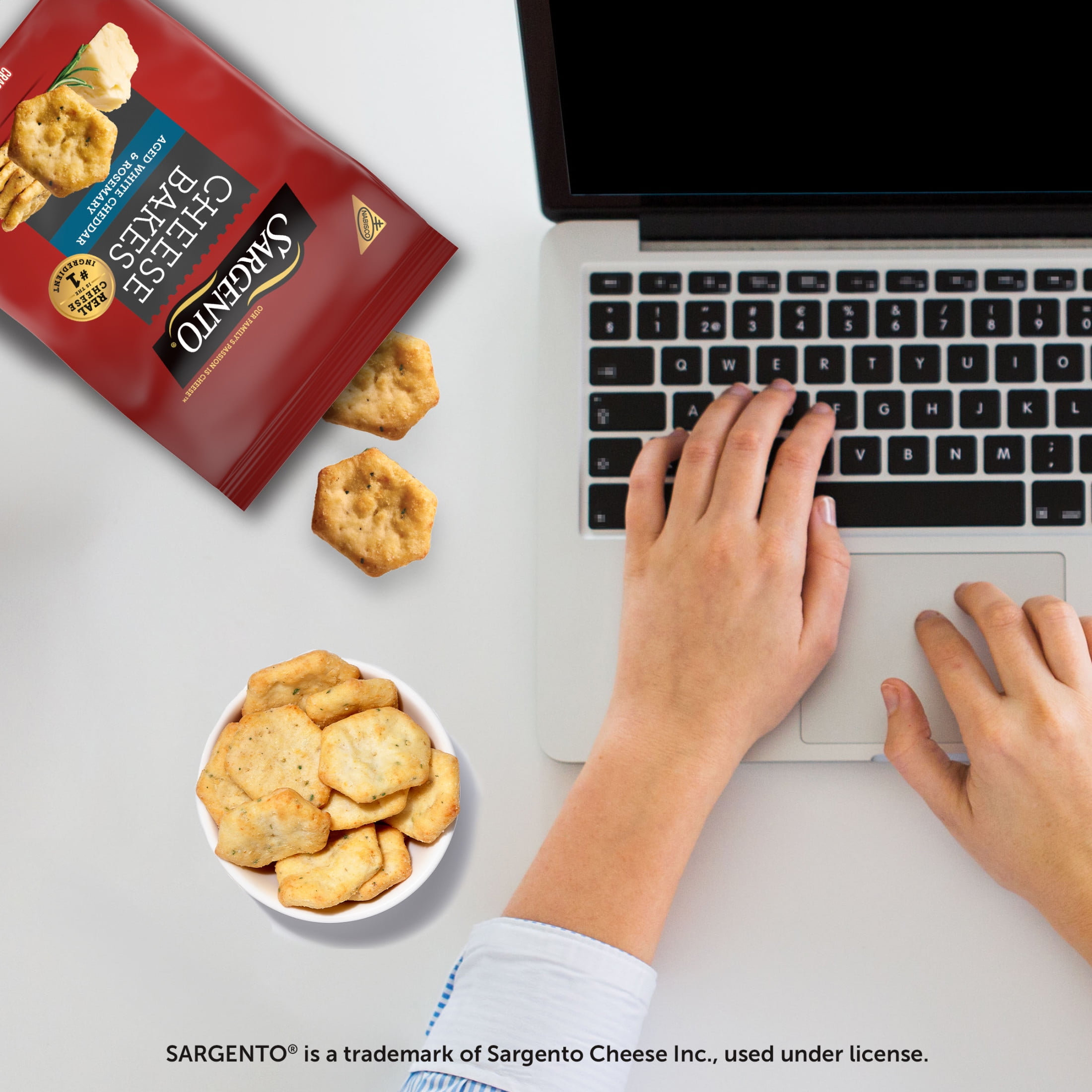 (3 pack) Sargento® Cheese Bakes Aged White Cheddar & Rosemary Crackers, Cheese Crackers, Lunch Snacks, 4.5 oz