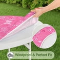 thumbnail image 5 of Pink Butterfly Pattern Round Fitted Tablecloth with Elastic Edge,Dining Table Cover Waterproof,Outdoor Round Tablecloth for Camping,Dining,Indoor and Outdoor, 5 of 7