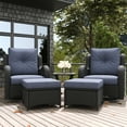 thumbnail image 6 of LayinSun 5 Pieces Outdoor Patio Furniture Set, Rattan Wicker Swivel Rocker Chairs Sets with Ottomans, Swivel Glider Chairs, and Coffee Table, 6 of 8