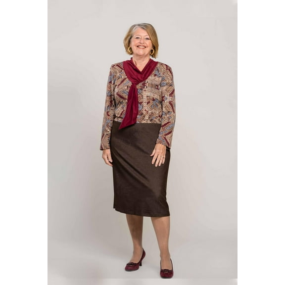 Womens Adaptive Shoulder-Snap Dress - Brown, Size Small