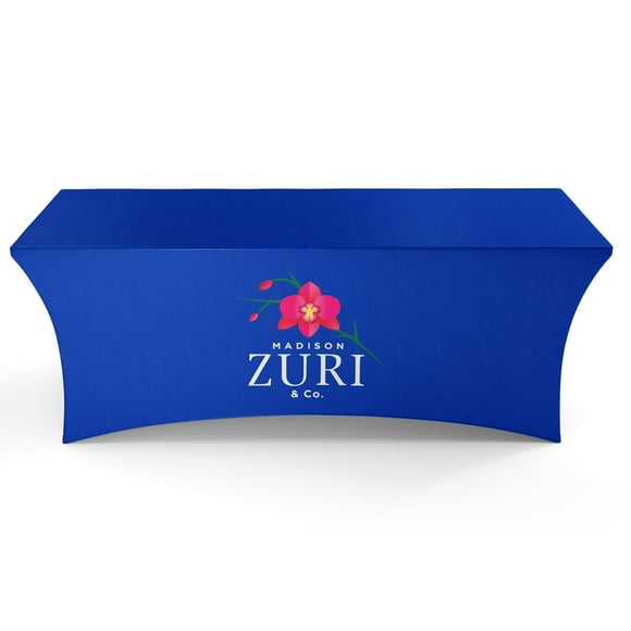 UNIQ SIGNS Personalized Table Cloths for 6 Foot Rectangle Tables, Spandex Custom Table Cloth with Business Logo, Vendor Booth Supplies, Machine Washable