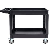 KFFKFF Utility Service Cart 360? Swivel Wheels 2 Shelf 550lbs (2 with Brakes)