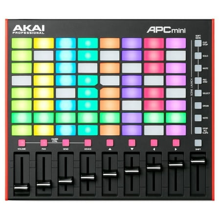 Akai Professional APC Mini MK2 USB MIDI Controller, 64 RGB Pads, 9 Faders, DJ Mixer