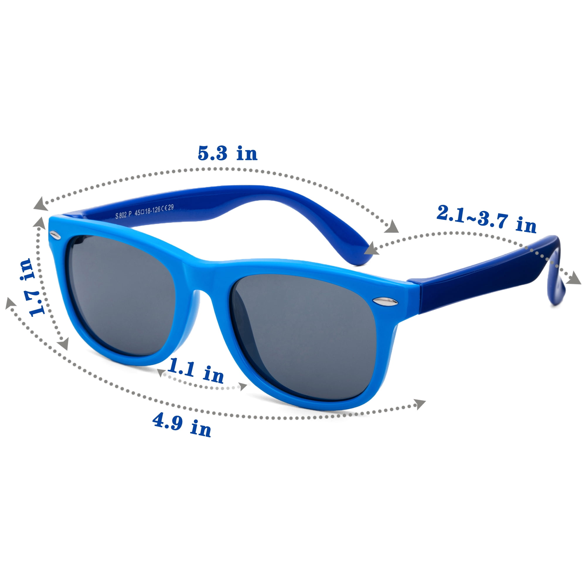 Kids Toddler Baby Flexible Retro Polarized Sunglasses with Strap for Boys Girls