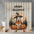thumbnail image 2 of Happy Halloween Bull Terrier Witches Hat Pumpkin Carving Shower Curtain Bully Dog Lovers Gifts Idea Waterproof Bathroom Bathtub Curtain - 02019, 2 of 5