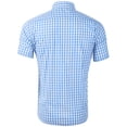 thumbnail image 3 of Hpapadks Mens Shirts Casual Plaid Print Short Sleeve Turn Down Buttons Blouses Formal Lightweight Men Dress Shirt Light Blue XL, 3 of 4