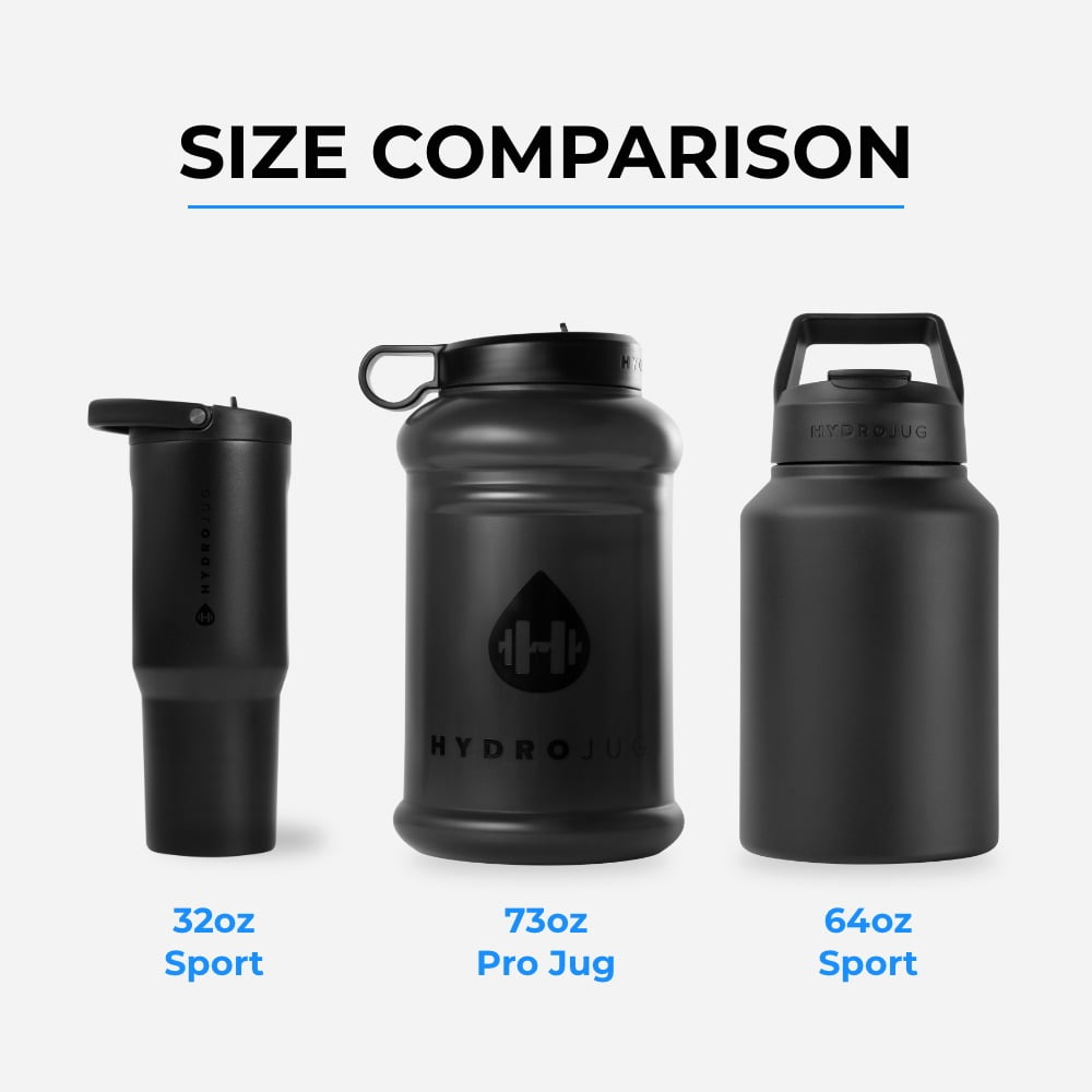 HydroJug Sport Jug 64 oz - Insulated Stainless Steel Half Gallon Water Bottle with Straw & Carry Handle - Sage
