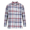 thumbnail image 4 of FAVIPT Plaid Flannel Shirt for Men Casual Regular Fit Loose Shacket Long Sleeve Button Down Lapel Tshirts Checkered Stretchy Tops Multicolor,XL, 4 of 4