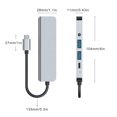 thumbnail image 4 of Type-C HUB DIPTOR USB-C CARGA RÁPIDA 3.5mm Puertos Adaptador de expansión Accesorios para computadora Oficina doméstica 5-en 1 Inevent EL005670-00B, 4 of 7