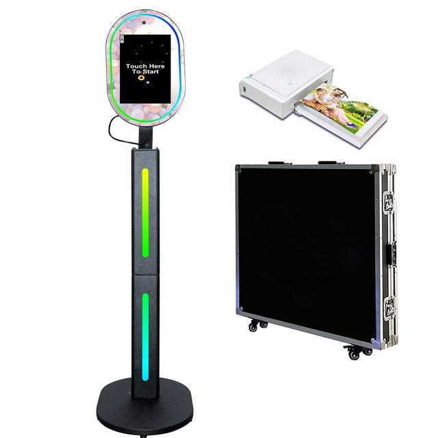WideMeet 13.3'Portable Mirror Photobooth with HD pixel Selfie Stand Machine Touch Screen for Wedding