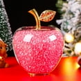 thumbnail image 6 of SLYNSHome Crystal Apple Figurine Paperweight Christmas Gifts for Women Men,Glass Apple Collectible Ornament for Home Table Holiday Decor - Pink, 6 of 7