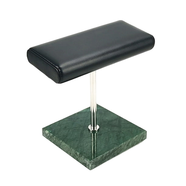 Soporte de visualización Hugo Cojín de cuero PU y Plata Verde