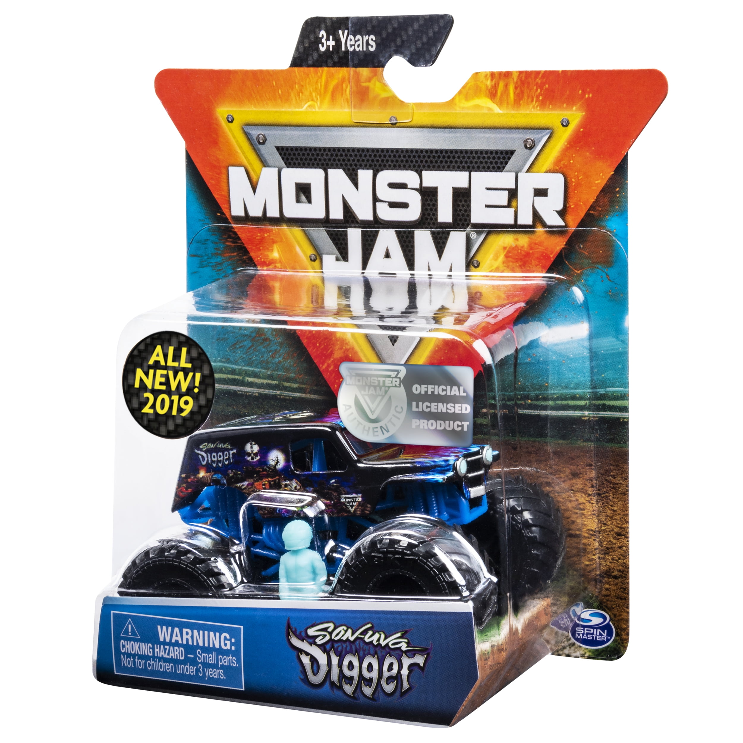 Monster Jam, Official Son-uva Digger Monter Truck, Die-Cast Vehicle, Legacy Trucks Series, 1:64 Scale
