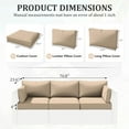 thumbnail image 2 of Kimunuk 8 Pcs Outdoor Cushion Covers for Patio Furniture, Washable Outdoor Cushion Slipcovers Replacement with Zipper for 3 Seat Rattan Sofa, Sand, 2 of 7