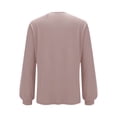 thumbnail image 4 of LWavelet Crew Neck Sequin Blouse Womens Plus Size 3/4 Puff Sleeve Asymmetric Hem Loose Fit Top Pink XL, 4 of 7