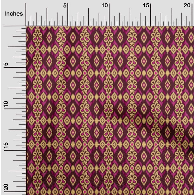 oneOone Viscose Chiffon Fabric Paisley Ikat Printed Craft Fabric BTY 42 Inch Wide