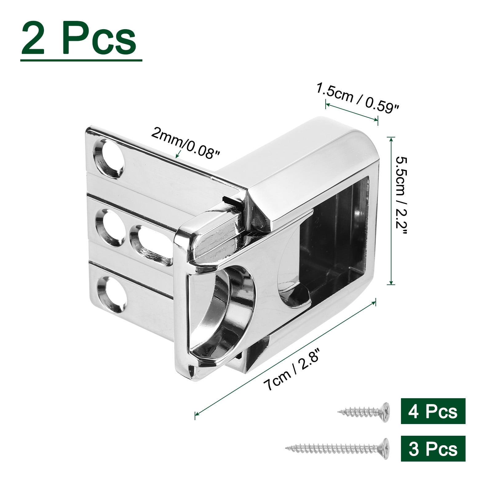 Uxcell 2 Pcs Home Security Door Lock, Child Proof Door Reinforcement Lock Latch, Upgraded Safety Night Lock Extra Protective Door Lock for Inward Swinging Door, Silver