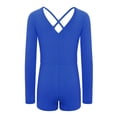 thumbnail image 2 of Haitryli Kids Girls Gymnastics Leotard Long Sleeve Ballet Dance Bodysuit Biketard Tumbling Unitard with Shorts Royal Blue 4, 2 of 6