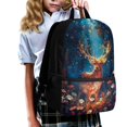 thumbnail image 3 of HUIACONG Moon Star Mushroom Print Backpack for Girls Boys for Students Ages 6-18 Large Capacity Water Resistant for Elementary Middle High School Back to School Daily Use, 3 of 6