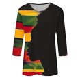 thumbnail image 5 of BVOFAR Black History 3/4 Sleeve T-Shirts for Women African American Shirts Crew Neck Black History Month Tops, 5 of 5