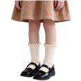 thumbnail image 2 of Spazoro Girls 10 Pairs Mid Calf Socks, Soft Solid Color Cotton Stretchy Casual Ruffled Crew Socks White Size 1T-12Y, 2 of 7