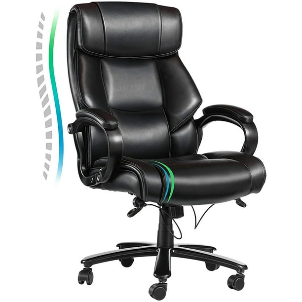 Vanspace Big And Tall Office Chair 400lbs High Back Bonded Leather Executive Wide Seat Ergonomic Desk Task Computer With Heavy Duty Metal Base Thick Padding For People Wide Seat Ergonomic Desk Chair, What Is The Best Leather Office Chair