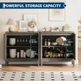thumbnail image 4 of Litake 31.5" Fluted Cabinet with Storage, 2 Doors Sideboard Buffet Cabinet, Modern Accent Credenza with Adjustable Shelf and Wood Legs for Living Room, Dining Room, Kitchen, Entryway- Oak/Oak Gray, 4 of 7