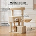 thumbnail image 4 of Nomipaw Cat Tree 41”, Multi Level Heavy Duty Cat Tower with Φ3.23in Posts, Scratching PostMulti-Ls, Washable Top Perches and Hammock, Replaceable Natural Sisal, Accommodates 4 Cats, Each Under 30 lbs, 4 of 8