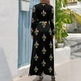 thumbnail image 2 of Fleur De Lis Mardi Gras Carnival Lily Long Dress dress cocktail dresses women's summer jumpsuit, 2 of 4