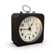 thumbnail image 1 of Reloj despertador con pilas con caja de metal cuadrada, cuarzo analógico silencioso sin tictac, operación simple para dormitorio/viajes/escritorio/niños negro), 1 of 5