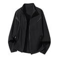 thumbnail image 4 of JTSRKL Lightweight Hooded Rash Guard for Men Sun Protection Full Zip Solid UPF 50+ Shirts Outdoor Hiking Cycling Fishing Thin Flexible Tops Black L, 4 of 7