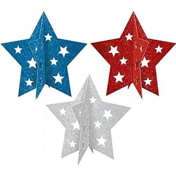 Amscan Patriotic 3-D Star 4th of July Centerpieces
