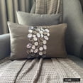 thumbnail image 2 of Funda de almohada lumbar gris con cristales brillantes, 30 x 40 cm (12 x 16 pulgadas), rectangular de seda, moderna - Crystal Delight, 2 of 8
