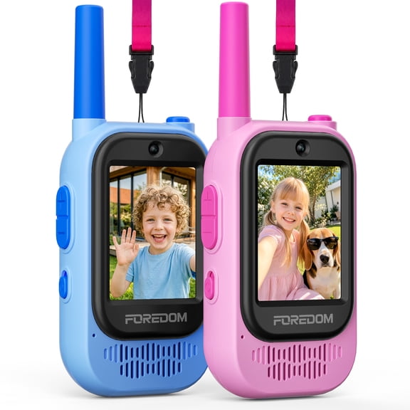 FOREDOM Video Walkie Talkies for Kids 2 Pack, Walkie Talkies Rechargeable, Two Way Radios, Gift Toys for Boys Girls