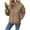 Brown, variant on Turilly Women's New Solid Color Pullover Hooded Loose Plush Sweatshirt