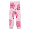 thumbnail image 4 of Cartoon Kirby Game Womens Pajama Set Loungewear Cozy Soft House Wear Sets Long Sleeve Round Neck T Shirt Top Bottom Pants Sleepwear, 4 of 9