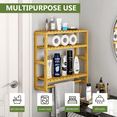 thumbnail image 6 of Bamworld Bamboo Bathroom Shelves Organizer Towel Rack for Storage Natural Adjustable 3 Tiers Floating Shelf over the Toilet Storage with Hanging Rod XL, 6 of 6
