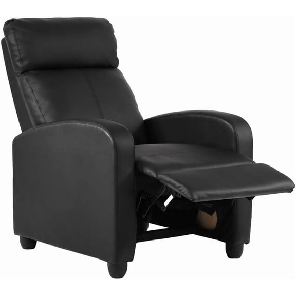 BOBOKY Recliner Chair for Living Room Single Sofa Wingback Accent Chair Push Back Recliner with Footrest 2-Min Tool-Free Install.Black