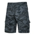 thumbnail image 2 of Jinhomg Men's Camo Cargo Shorts Big and Tall Comfy Mid Waist Cotton Shorts Outdoor Multi-Pocket Tactical Shorts Outdoor Hiking Running Shorts Deals of The Day Black XL, 2 of 6