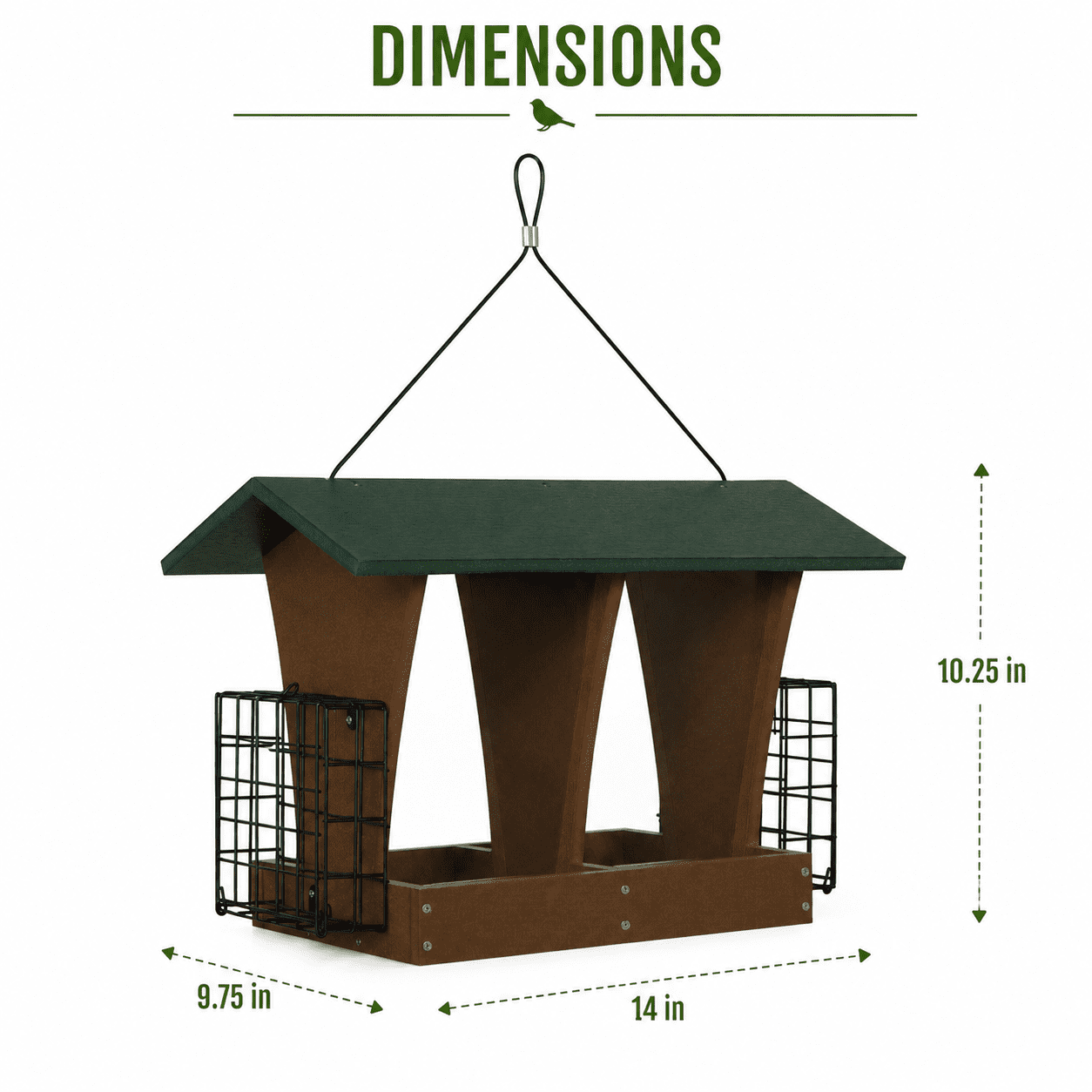 Backyard Expressions REDWOOD Plastic Lumber Bird Feeder w/ Suet Cages
