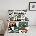 thumbnail image 5 of Manfei Woodland Fox Grid Twin Comforter Sets,Green Check Pine Bedding Set,Light Gray Reversible,2-Piece,1 Comforter and 1 Pillowcase, 5 of 7