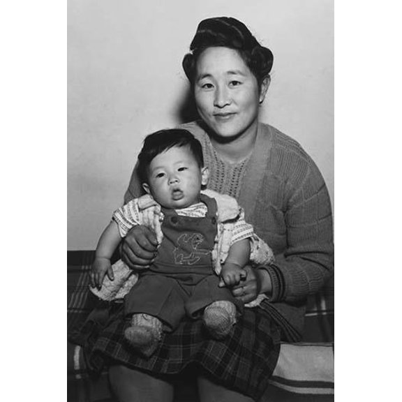 Mitsu Nakai and baby- Fine Art Canvas Print (20" x 30")