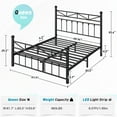 thumbnail image 6 of EnHomee Queen Size Metal Platform Bed Frame Metal Bed Frame Queen with Headboard & Footboard Bed Frame with LED Lights & Storage,Noise Free,Black, 6 of 9