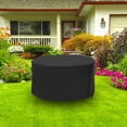 thumbnail image 2 of 91x43in Round Patio Furniture Cover TeqHome Outdoor Chair Covers Waterproof 190T Polyester Outdoor Table Chair Set Covers Anti-Fading Cover for Outdoor Furniture Set 6-Seat Black, 2 of 11