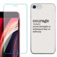 thumbnail image 1 of Slim-Fit Fashion Gel Phone Case for iPhone SE 2022, with Tempered Glass Screen Protector, by OneToughShield ® - Dictionary/Courage, 1 of 3